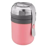 BergHOFF Leo Lunch Pot Dual Container Food Storage Lunch Box, 22 oz, Pink thumbnail 1