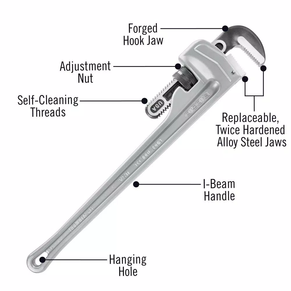 RIDGID 824 24 in. Aluminum Straight Pipe Wrench