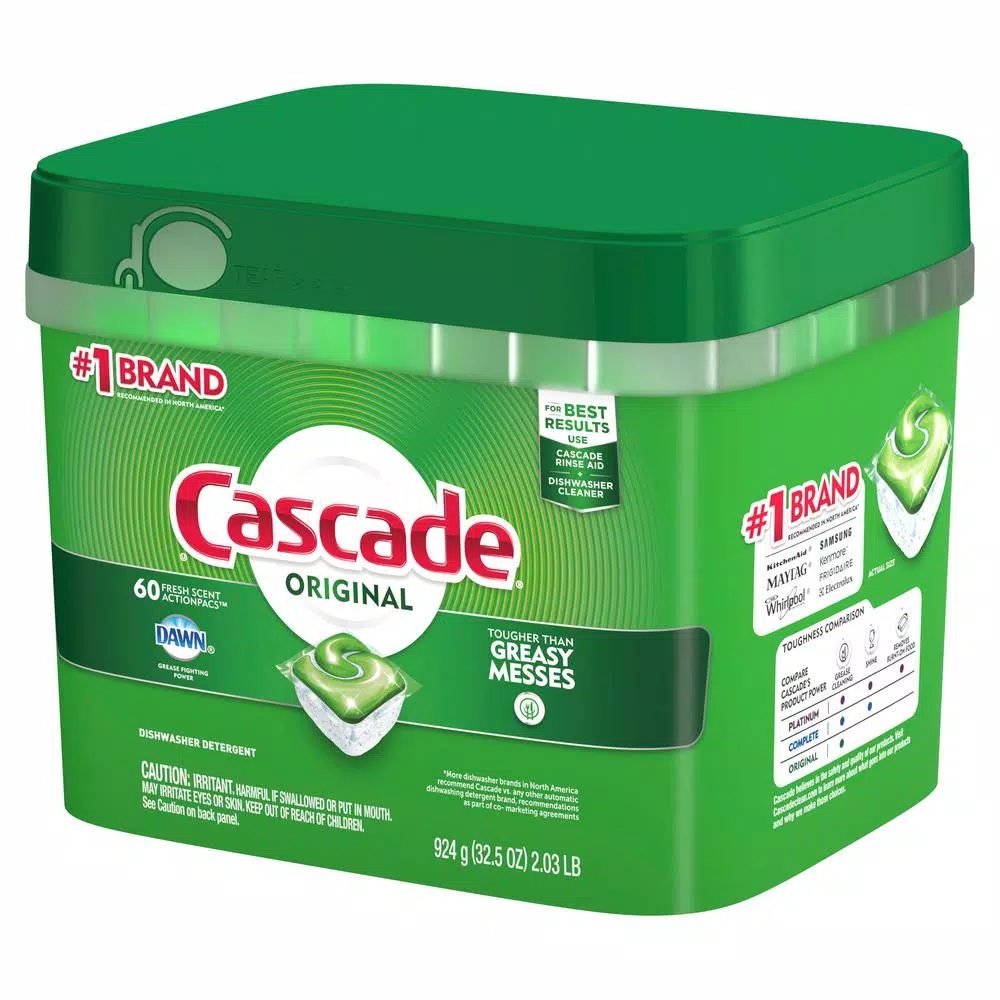 Cascade ActionPacs Dishwasher Detergent with Dawn, Fresh Scent (60-Count)
