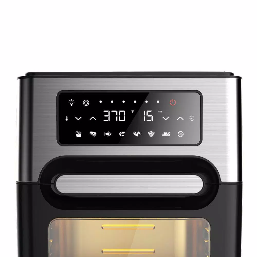 GoWISE USA 1700W 12.7 Quart Air Fryer Toaster Oven with Rotisserie and Dehydrator, Black