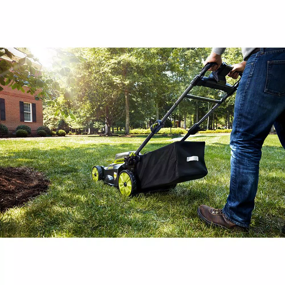 RYOBI 40V 20 in. Brushless Cordless Self-Propelled Lawn Mower & Blower Combo Kit with 6.0 Ah Battery & Charger