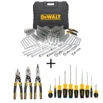 DEWALT 217-Piece Mechanics Tool Set with Bonus Pliers and Screwdriver Set thumbnail 1