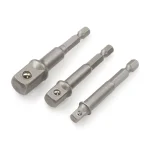 TEKTON 3-Piece Power Socket Adapter Set, 1/4 in. Hex Shank to 1/4 in., 3/8 in., and 1/2 in. Drive thumbnail 1
