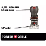 Porter-Cable PCE6435 5.6 Amp Variable Speed 1/4 in. Laminate Trimmer thumbnail 2