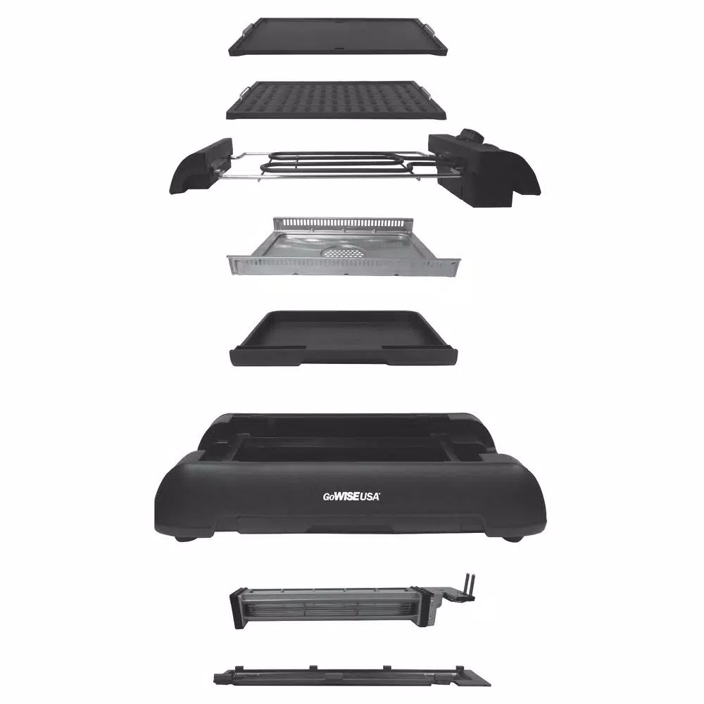 GoWISE USA 2-in-1 Smokeless Indoor Electric Grill and Griddle, 149 sq. in. Non-Stick