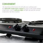 Ovente BGC102B Electric Double Coil Hot Plate Burner, 1700W, Black thumbnail 4