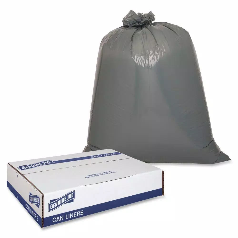 Genuine Joe 55 Gallon Maximum Strength Heavy Duty Trash Can Liners, 1.55 Mil, 50-Count
