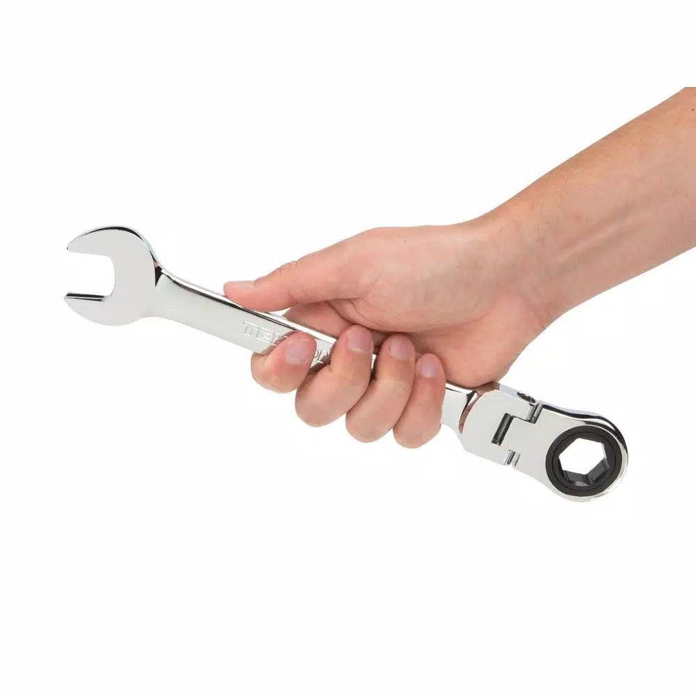 TEKTON 21 mm Flex-Head Ratcheting Combination Wrench, 6-Point Box End