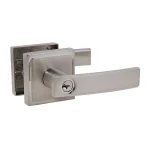 Design House Vista Satin Nickel Entry Door Lever and Single Cylinder Deadbolt Combo thumbnail 3