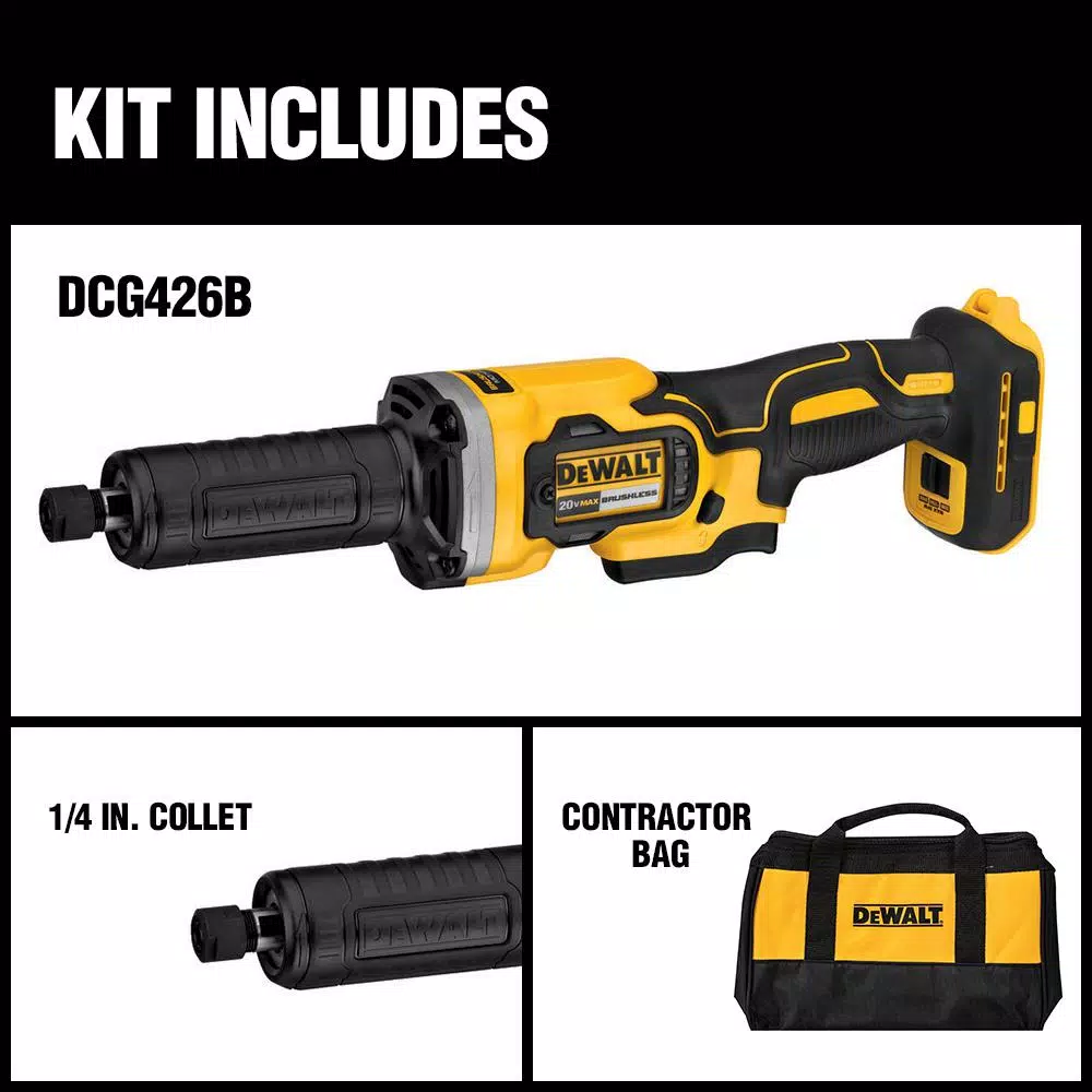 DEWALT 20V MAX Cordless Brushless Variable Speed 1-1/2 in. Die Grinder (Tool-Only)