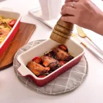 MALACASA Red Porcelain Bakeware Set - 2-Piece Rectangle Ceramic Baking Dishes (9 in. and 11 in.) thumbnail 5