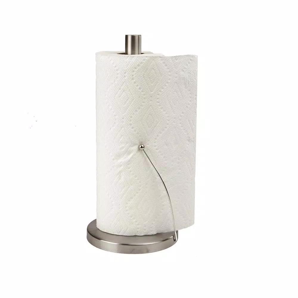 Mind Reader Stainless Steel Free Standing Paper Towel Holder - Heavy Base Silver