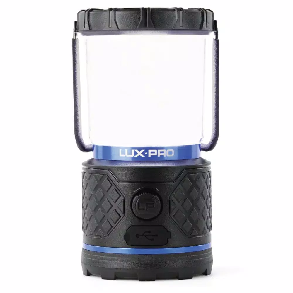 LUXPRO 940 Lumen Dual Power Rechargeable LED Lantern with Power Bank and 360-Degree Diffused Light