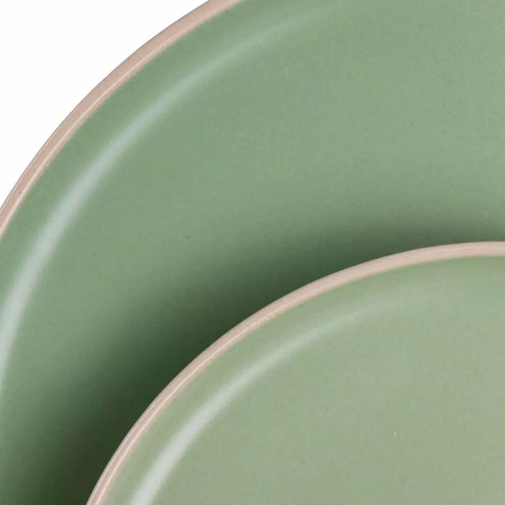 GIBSON elite Gibson Serenade 16-Piece Green Round Stoneware Dinnerware Set