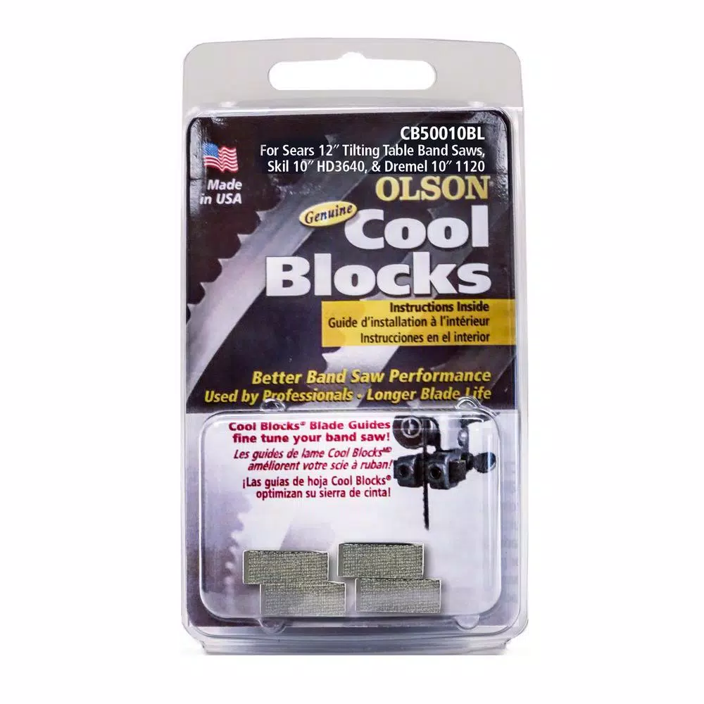 Olson Saw Cool Block Band Saw Blade Guide Blocks, 3/8 in. x 3/8 in. x 3/4 in. (4-Pack)