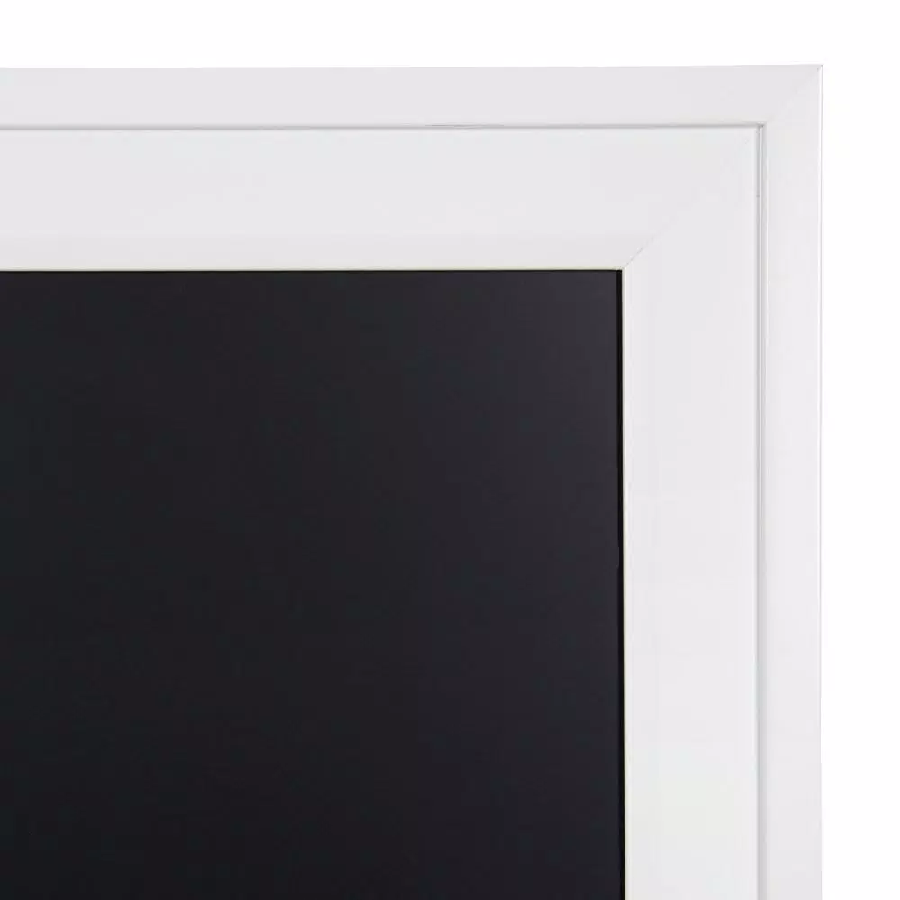 DesignOvation Bosc White Chalkboard Magnetic Memo Board, Square Framed Wall Decor