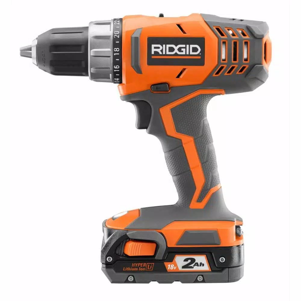 RIDGID 18V Cordless 1/2 in. Compact 2-Speed Drill/Driver Kit with 2 Ah Battery, Charger, and Tool Bag