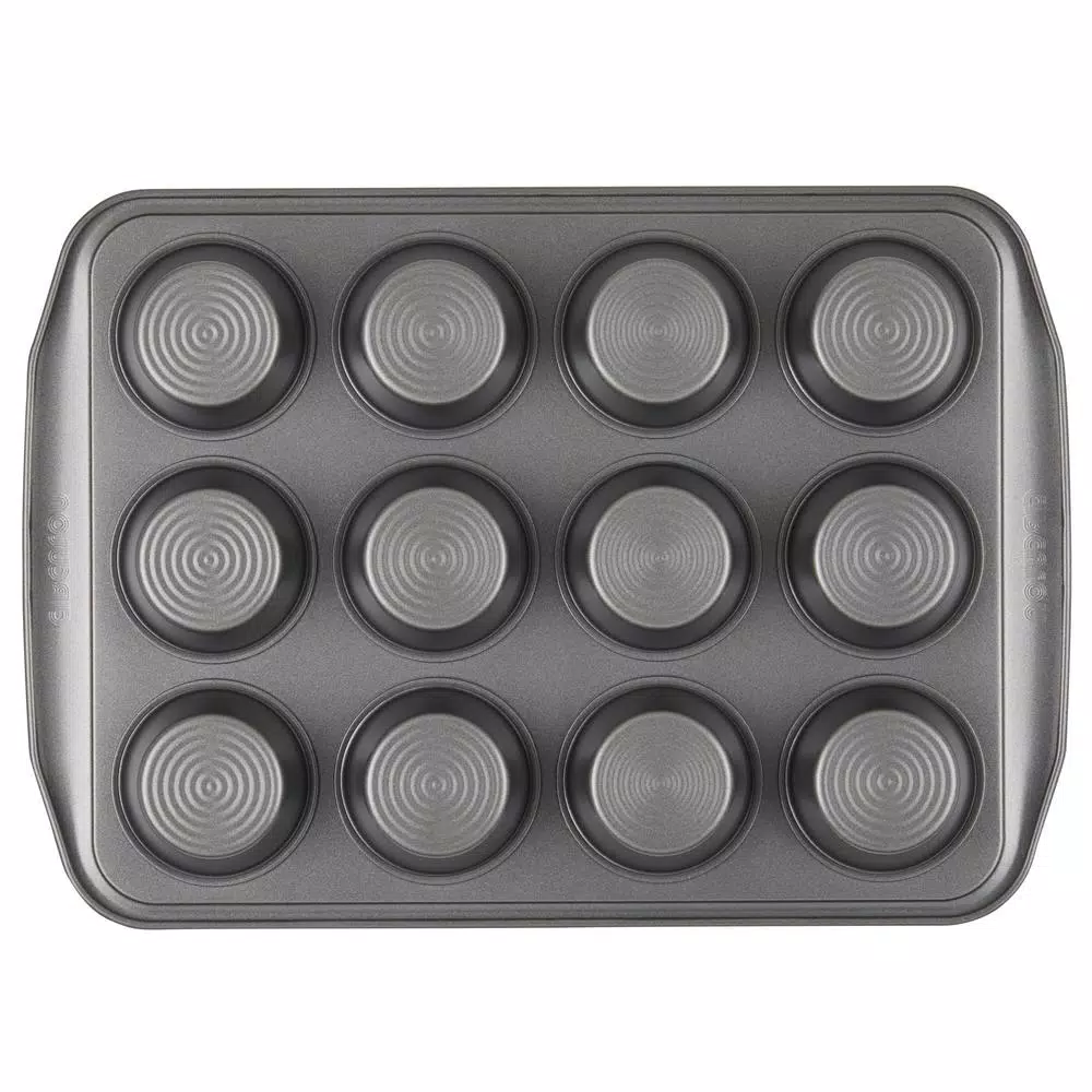 Circulon 12-Cup Nonstick Muffin Pan, Gray Bakeware
