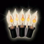 Unbranded Brite Star 7-Light Halloween C7 Flicker Flame Light Set, Yellow Incandescent Bulbs thumbnail 1
