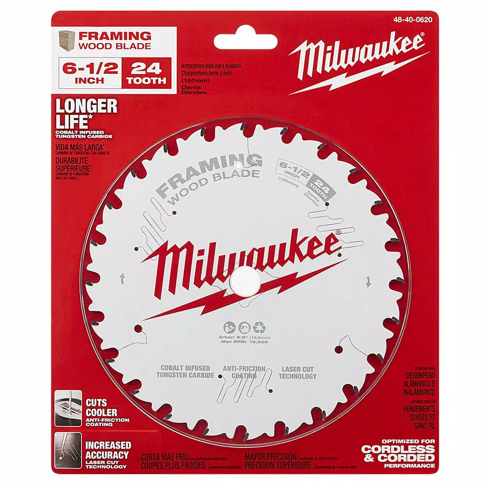 Milwaukee 6-1/2 in. 24-Tooth Framing Circular Saw Blade