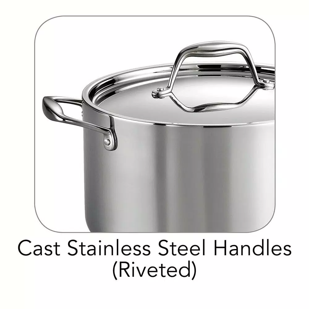 Tramontina Gourmet Tri-Ply Clad 6 Qt. Stainless Steel Sauce Pot with Lid