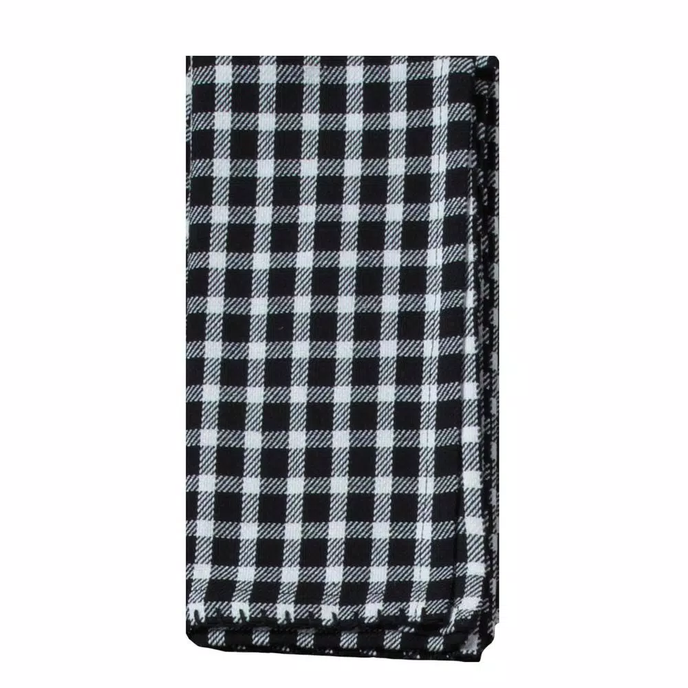 Kay Dee Black and White Gingham Cotton Napkins, 20 in. x 20 in. (4-Pack)