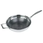 MasterPan 11 in. 3-Ply Stainless Steel Non-Stick Wok with Glass Lid thumbnail 2