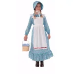 Unbranded Large Girls Pioneer Girl Historical Halloween Costume with Bonnet, Dress, and Apron thumbnail 1
