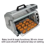 Hamilton Beach Easy Reach 1400W 6-Slice Toaster Oven with Roll Top Door, Silver thumbnail 4
