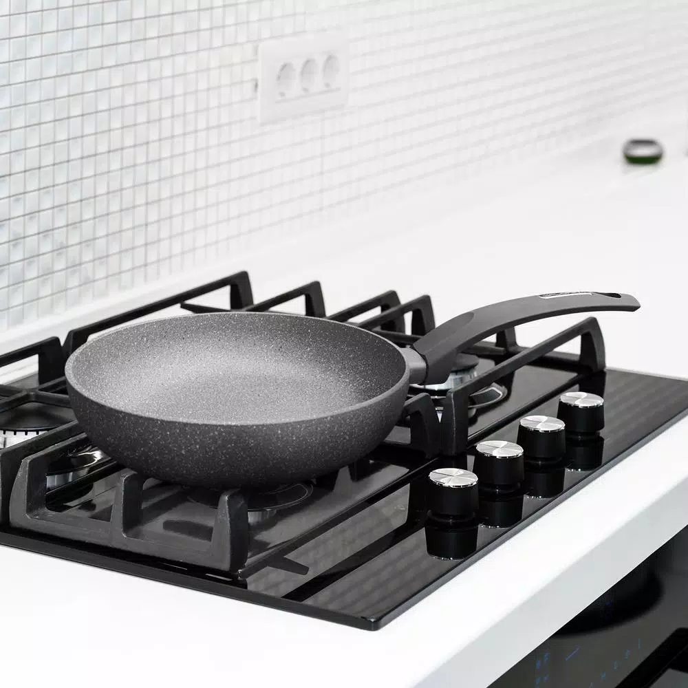 AMERCOOK Lava Stone 8.7 in. Aluminum Nonstick Frying Pan, Gray