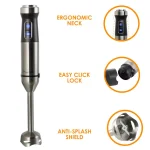 Megachef 4-in-1 Stainless Steel Immersion Blender Set with Chopper and Whisk, 300W thumbnail 3