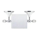 MODONA Flora Toilet Paper Holder, White Porcelain and Polished Chrome Stainless Steel Roller thumbnail 4