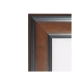 Amanti Art Cyprus 44.75 in. W x 34.75 in. H Rectangular Beveled Edge Wood Framed Bathroom Vanity Mirror in Walnut thumbnail 2