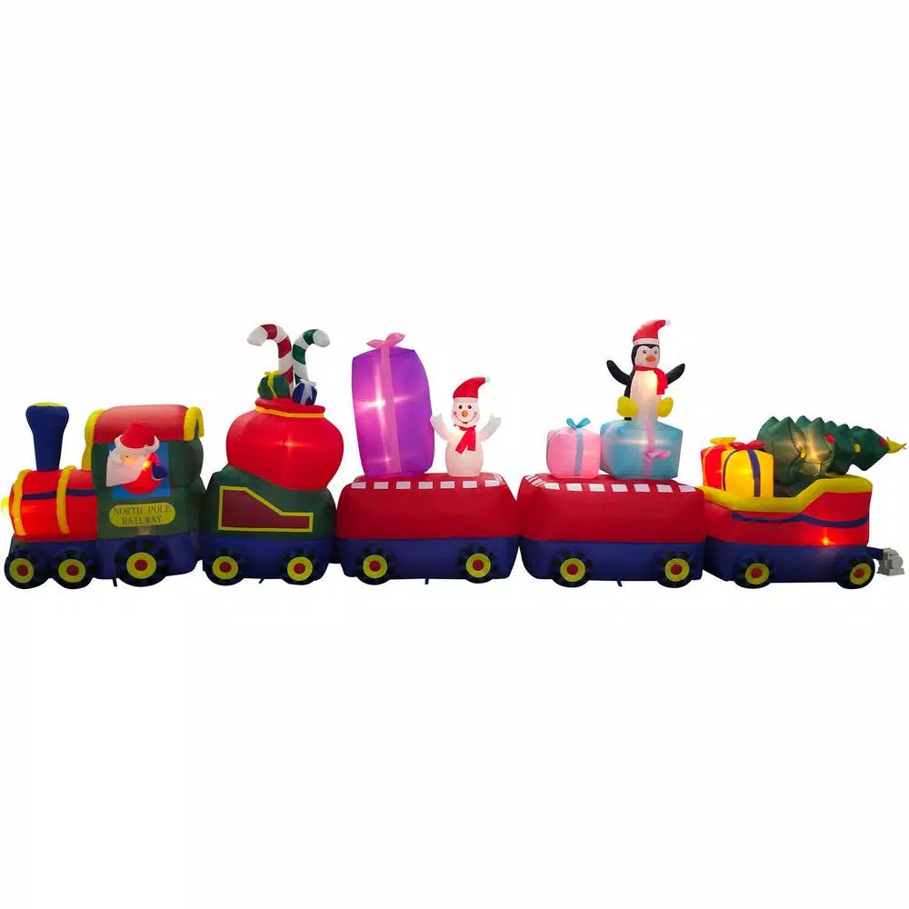 Fraser Hill Farm 6 ft. Santa on Christmas Express Inflatable Holiday Decoration