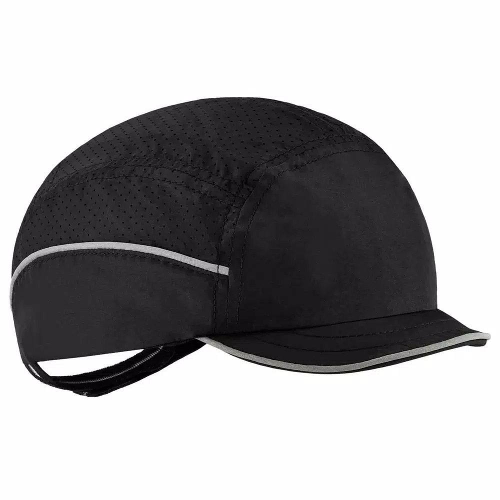 Skullerz 8955 Micro Brim Black Lightweight Vented Bump Cap Hat