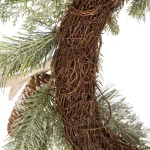 Glitzhome 24 in. Flocked Pinecone and Antler Artificial Christmas Wreath thumbnail 5