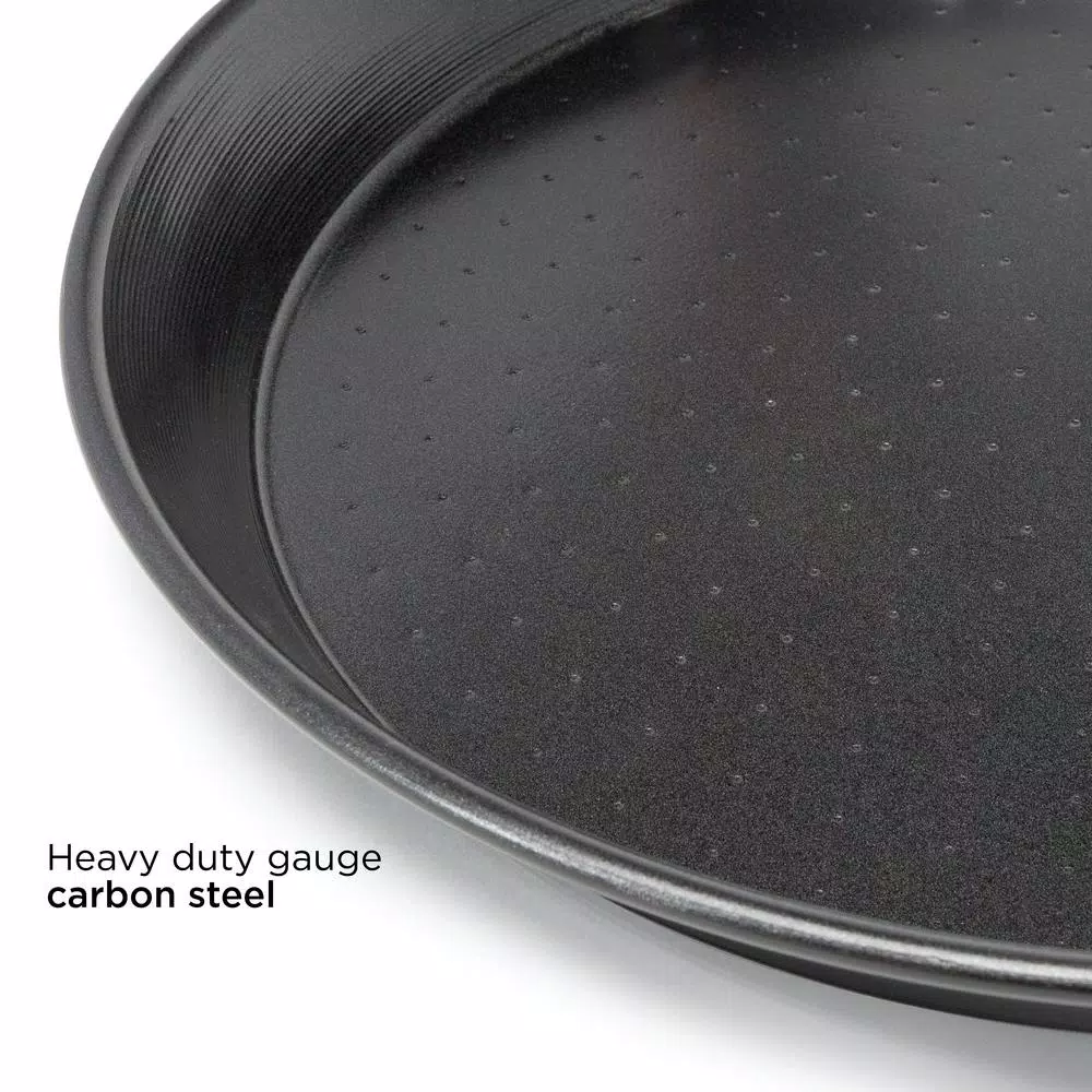Ecolution Sol 20 in. Carbon Steel Nonstick Paella and Grill Pan, Black