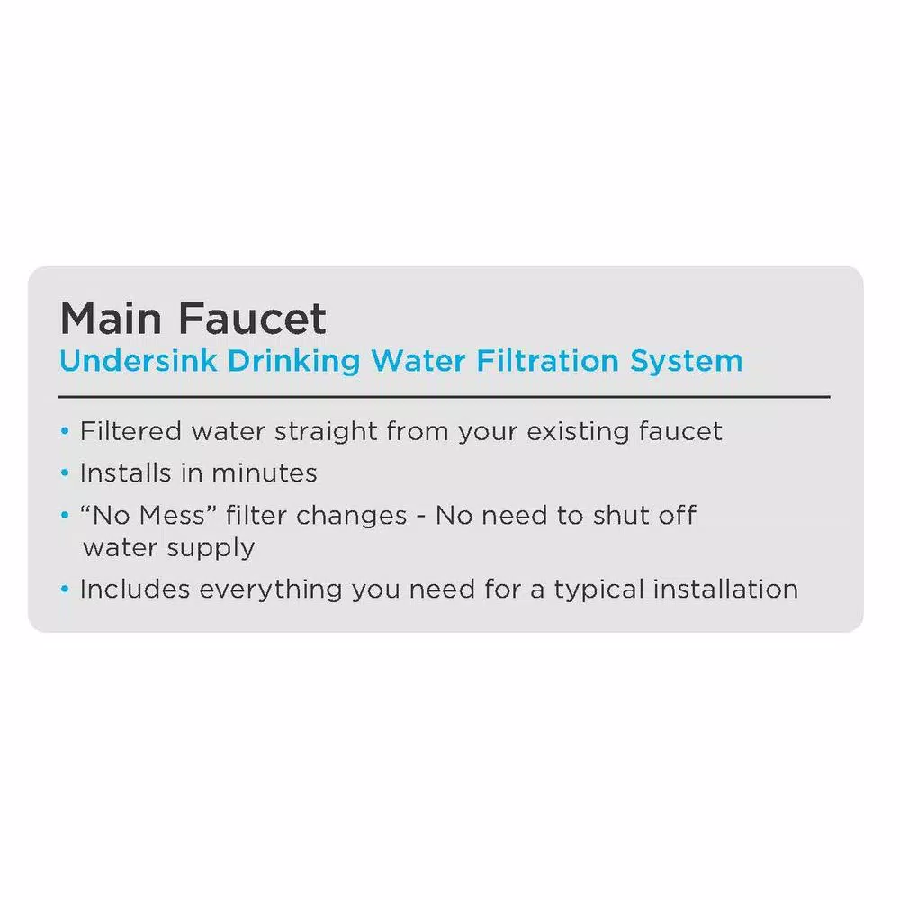 EcoPure Main Faucet Undersink Drinking Water Filtration System