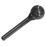 Drill America 1/2 in. x 7/16 in. Ball End Solid Carbide Burr Rotary File Bit, 1/4 in. Shank thumbnail 1