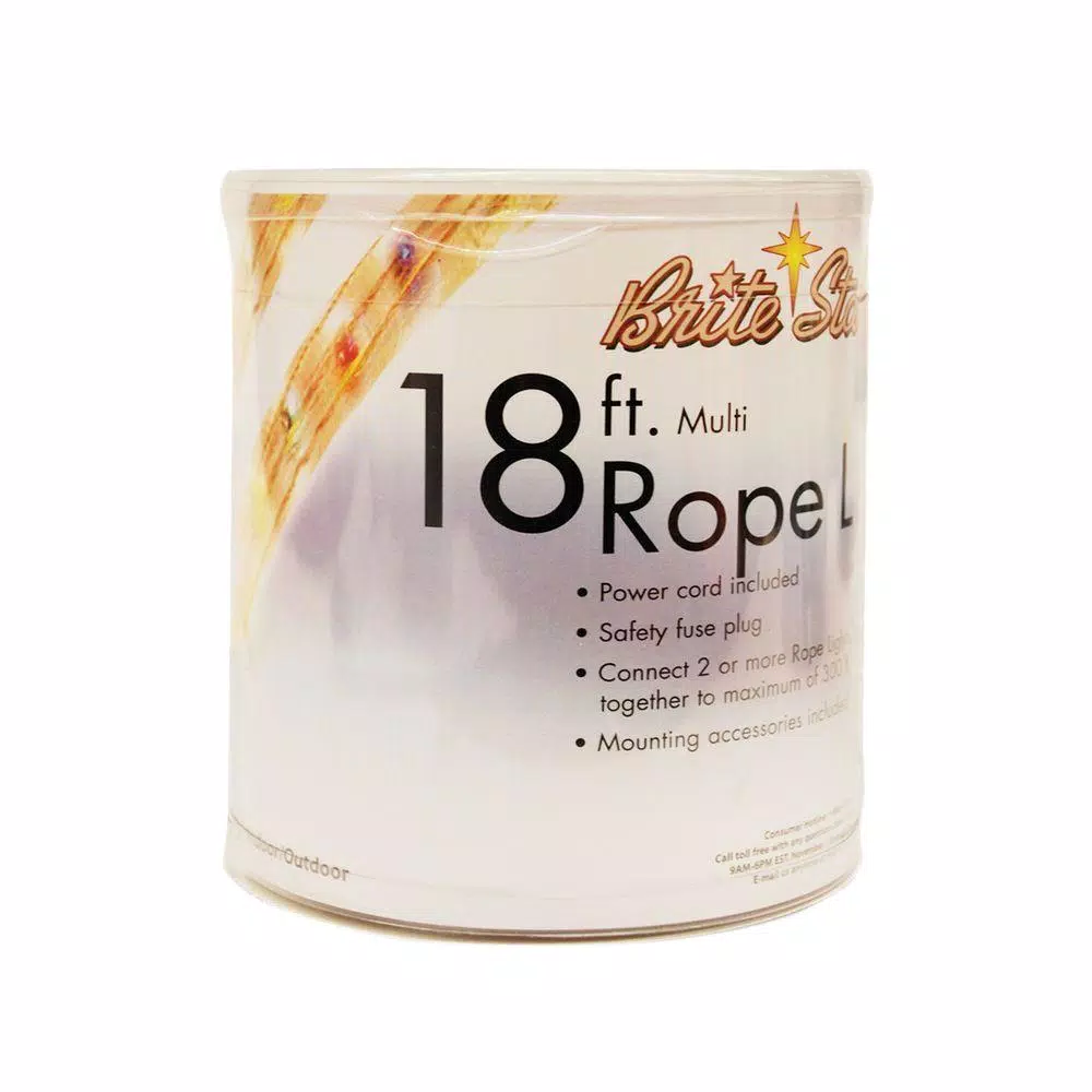 Brite Star 18 ft. 50-Light Multi-Color Mini Rope Light, Indoor/Outdoor