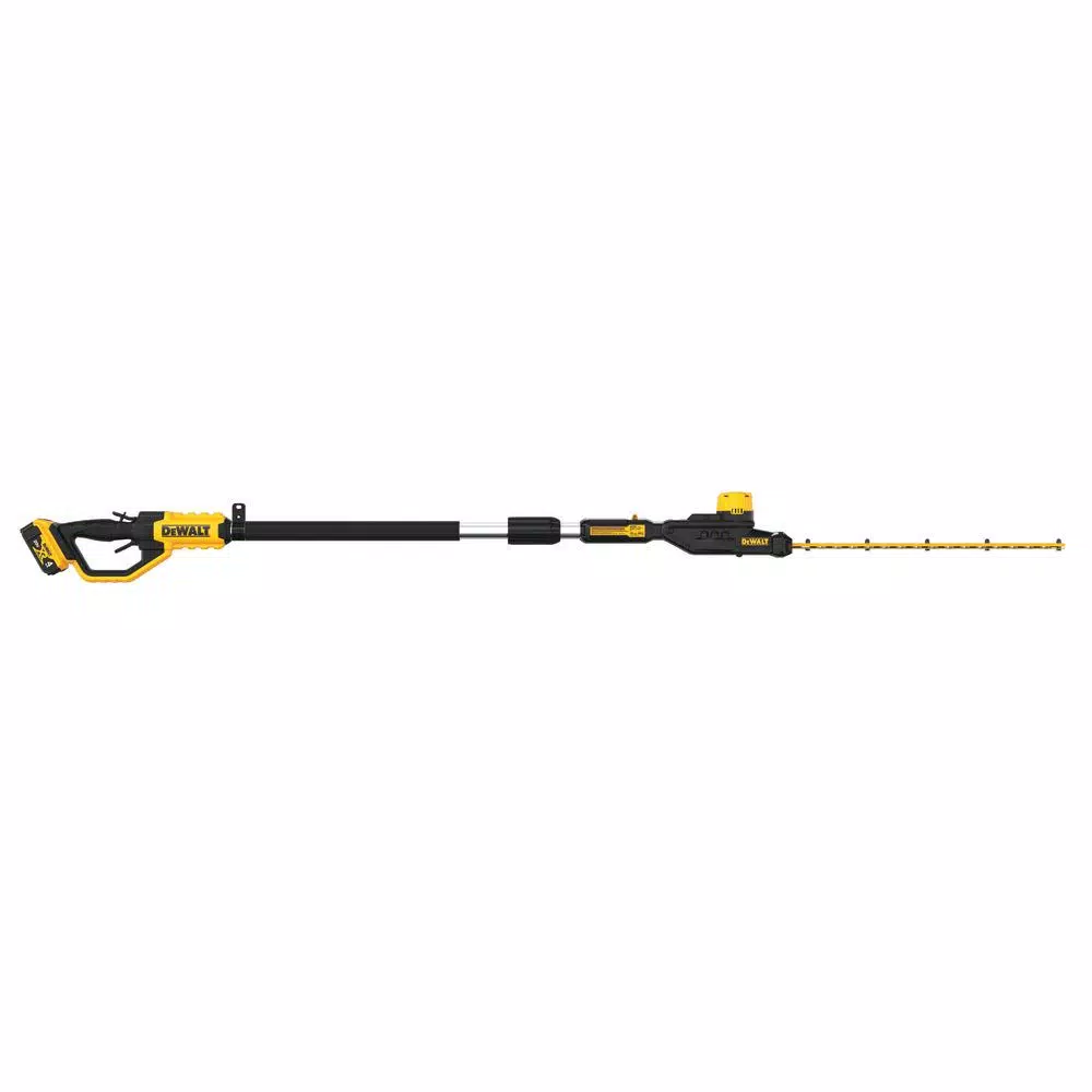 DEWALT 20V MAX Cordless Pole Hedge Trimmer Kit with 4.0Ah Battery, Charger, Sheath and Shoulder Strap