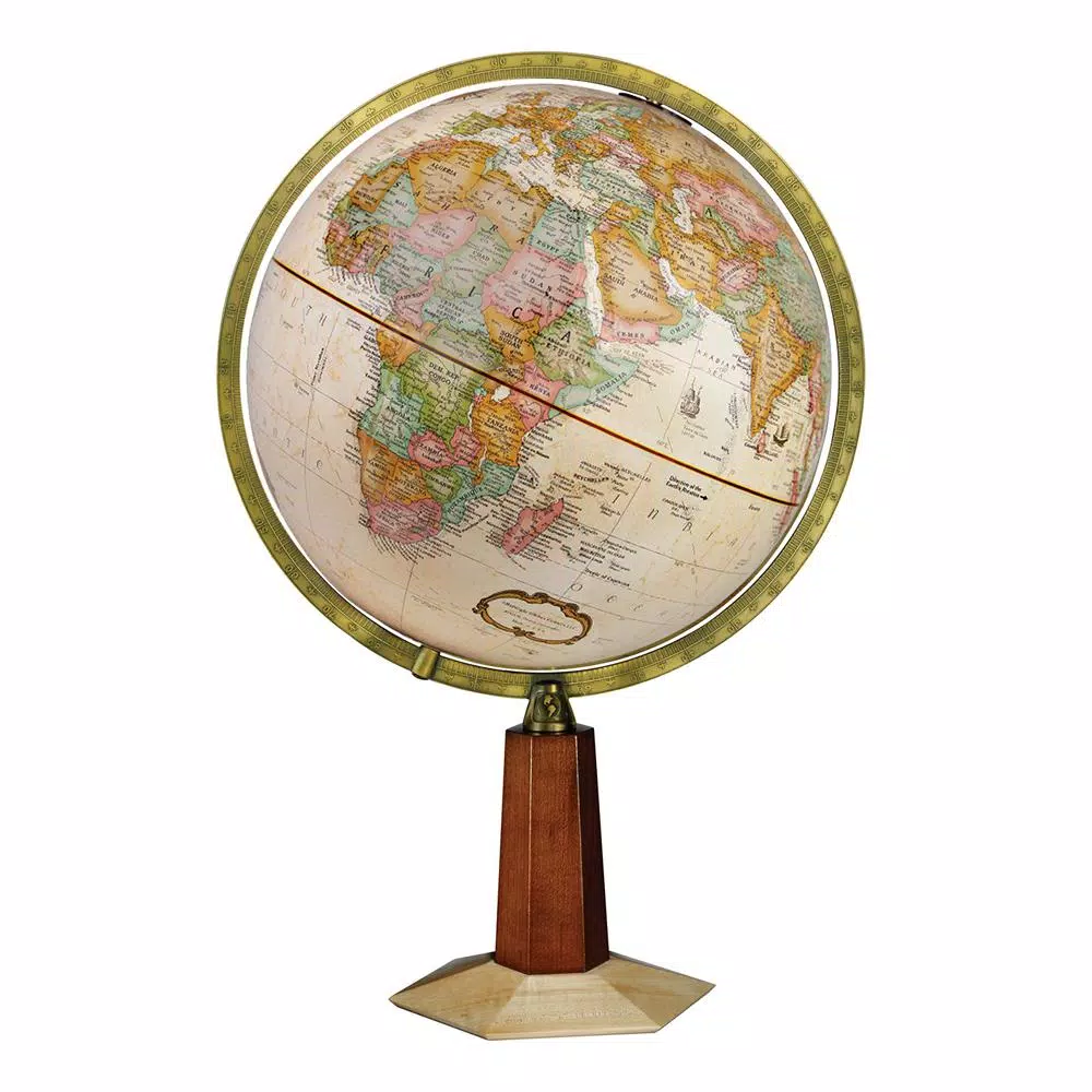 Replogle Frank Lloyd Wright Leerdam 12 in. Political Desk Globe with Wood Base