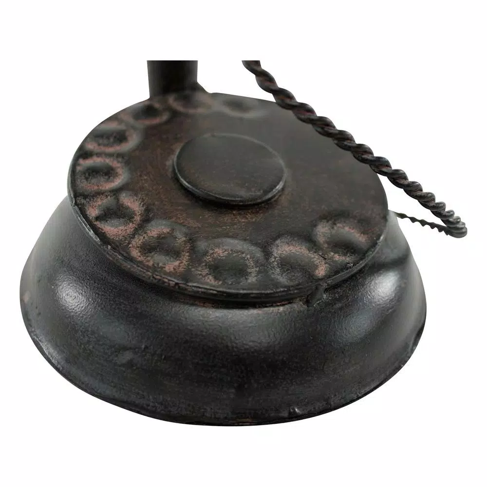 Aspire Home Accents Black Graham Metal Telephone Decorative Collectible - Distressed Black, Purple & Gold