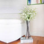 Nearly Natural Giant White Cherry Blossom Silk Floral Arrangement with Cylinder Vase thumbnail 3