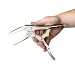 Capri Tools Klinge 9 in. Long Nose Locking Pliers with Wire Cutter and Curved Jaw thumbnail 2
