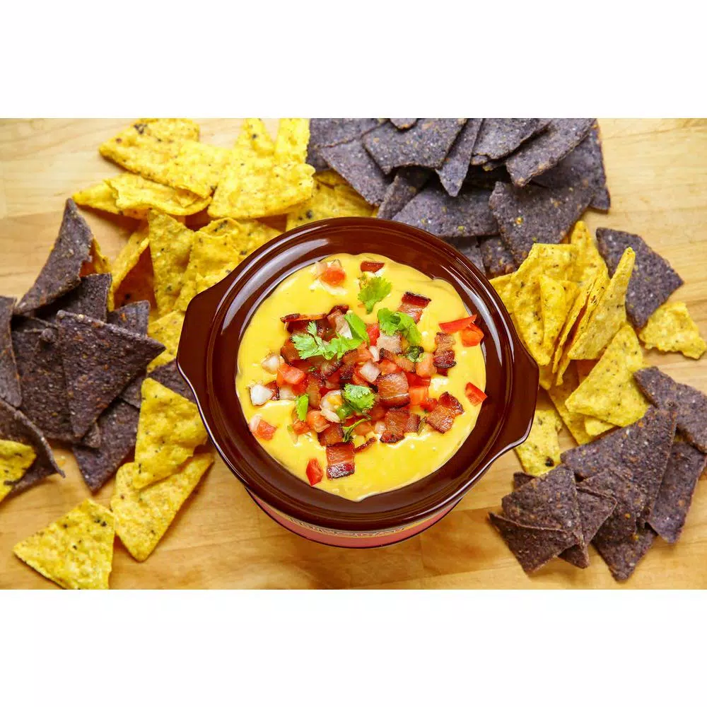 Taco Tuesday Mini Fiesta Dippers .65 Qt. Slow Cooker with Removable Ceramic Pot, Red