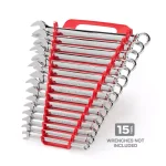 TEKTON 7.5 in. 15-Tool Store-and-Go Wrench Rack Keeper, Red thumbnail 2