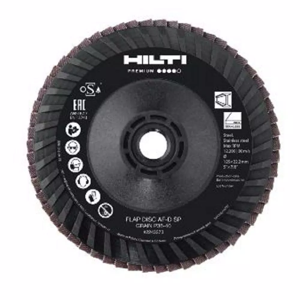 Hilti 5 in. Type 29 Flap Disc Premium SP 36-40 Grit 5/8-11 in. Arbor (10-Pack)