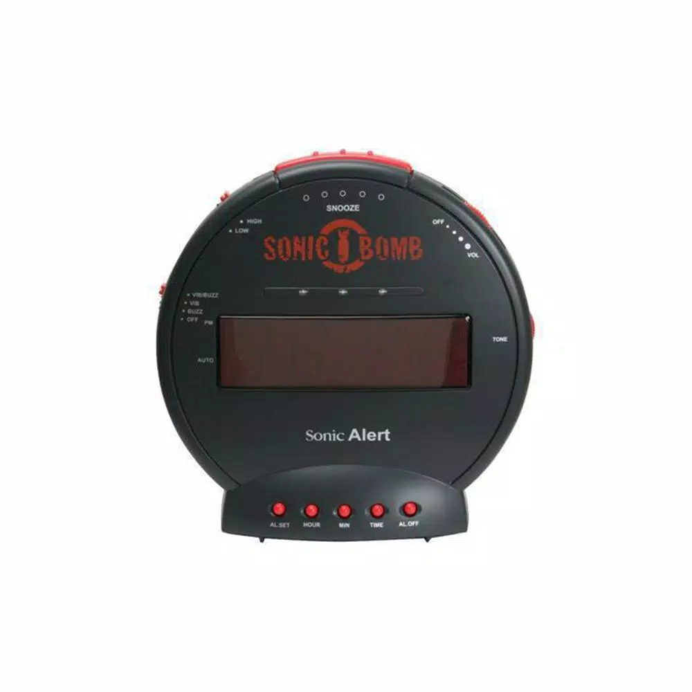 Sonic Alert Sonic Bomb Digital Alarm Clock with 113 dB Extra-Loud Alarm and Bed Shaker