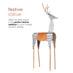 Alpine Corporation 30 in. Metal Rustic Standing Reindeer Christmas Outdoor Sculpture thumbnail 7